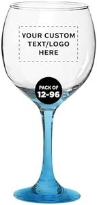 Custom Premiere Wedding Wine Glasses 20.5 oz Set of 12/48/96, Personalized Bulk Pack - Restaurant Glassware, Perfect for Red Wine or White Wine - Blue