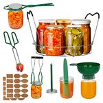 Tisovixo Canning Kits, Canning Supplies Boxed Set, Stainless Steel Set, Jar Lifter, Folding Rack, Tongs, Complete Multifunctional Canning Tools, Canning Kit Includes Wide Mouth Funnel for Mason Jars