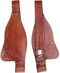 CHALLENGER Horse Western Adult Tooled Dark Tan Leather Replacement Saddle Fenders 5225DT