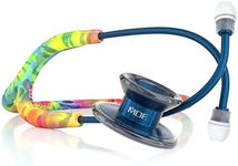 MDF Instruments Tie Dye MD One Epoch Stethoscope, Lightweight Titanium, Adult, Dual Head, Free-Parts-for-Life, Tie Dye Tube, Titanium Blue, Capridium Chestpiece-Headset, MDF777TTDCD