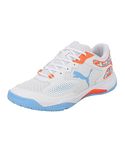 Puma Unisex-Adult Solarcourt RCT White-Black-Team Light Blue Indoor Shoe - 4UK (10729602)