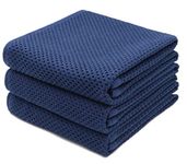 Mia'sDream Natural Cotton Tidy Dish Cloths Rags Waffle Weave Kitchen Towels, Soft and Absorbent Hand Towel Washcloths, 12inchx12inch 6 Pack (13inch x 28inch, Navy Blue)