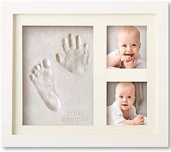 Bubzi Co Baby Footprint Kit, Baby Foot and Hand Print Kit, Baby Keepsake Frame, Nursery Pictures Frames, Hand Print Mold Kit, New Mom Gifts, Baby Newborn Essentials Must Haves, Baby Shower Gifts