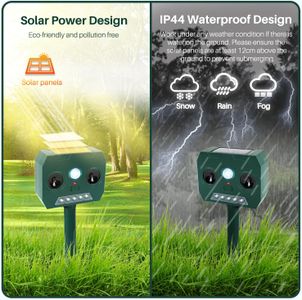 Zucklight Solar Cat Repellent – Ultrasonic Outdoor Animal Deterrent