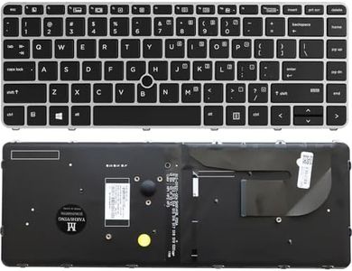 New Backlit Keyboard for HP EliteBook 840 G3 840 G4 745 G3 745 G4 848 G3, P/N 901042-001 903008-001 836308-001 6037B0126901 Silver Frame US Layout Laptop Keyboard (not with Pointer)