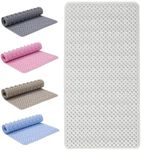 Bath Mat Non Slip Anti Mould - 36x70cm Bathtub Mat for Bathroom with Suction Cups and Drain Holes, Machine Washable Shower Mats for Inside Shower Ideal for Kids & Elderly - Anti Slip Bath Mat (White)