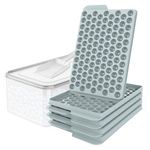 WIBIMEN Mini Ice Cube Trays,104x4PCS Small Ice Cube Tray Crushed Ice Tray for Chilled Drinks Coffee Juice(4Pack Blue Ice trays & Ice Bin & Ice Scoop)