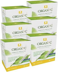 Organyc 100% Certified Organic Cotton Tampons, Plant-Based Eco-Applicator, Regular Flow, 16 Count (Pack of 6)