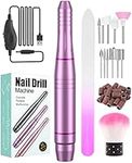 Electric Nail Files, Nanssigy Nail Drill for Acrylic Nails Gel, Nail Files Professional 20000 RPM, 11 Drill Bits, Adjustable Speed Electric Manicure Pedicure Set for Nail Beginner Tech Women Girl