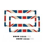 British Flag Metal License Plate Frame Patriotism New Novelty car Tags Universal Size 4Hole 2Piece Set with Nuts