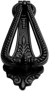 Renovators Supply Georgian Style Door Knockers for Front Door - Vintage Home Decor - Unique Door Knocker for Home Improvement - Black Cast Iron Door Knocker with Mounting Hardware - 7 in., Pack of 1