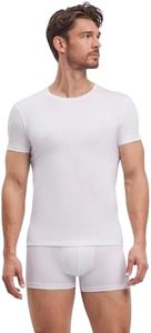 FALKE Men's Daily Comfort Round Neck T-Shirt 2-Pack White (White 2000) Large
