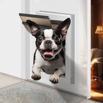 iPetba Heavy Duty Medium Dog Door for Door Aluminum Profile Pet Cat Doors for Interior Exterior Doggie Doors Telescoping Tunnel Sliding Glass for Extreme Weather with Double Flaps-M (Up to 40 Lbs)