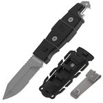 GEAR AID Buri Drop Point Knife with Sheath, Black, 3” Blade