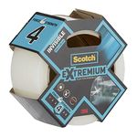 Scotch Extremium Invisible, High performance Duct Tape 20 m x 48 mm, Transparent - Extra Strong Adhesive, Ideal for all Discreet Repairs, For Glass and Plastic, No Yellowing, Water and UV-Resistant