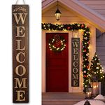 BXAIGR Welcome Sign for Front Door Standing - 5ft Tall Wood Welcome Sign for Front Porch Standing, Letters Table Wall Hanging Décor, Blessed Signs for Café Farmhouse Wedding Cake Shop Outdoor Indoor