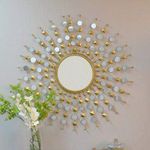 Furnish Craft Stainless Steel and Glass Round Wall Mount Mirror (32 x 32 inch, Gold)