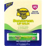 Banana Boat Aloe Vera with Vitamin E Sunscreen Lip Balm, SPF 45 .15 oz (4.25 g) (Pack of 2)