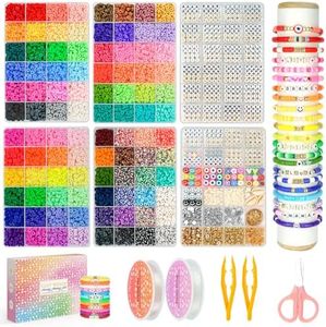 Friendship Bracelet Making Kit 96 Colors, 900pcs Letter Beads, 100pcs Number Bead, Gold Silver Spacer Charms for Concert Bracelets Jewelry Craft