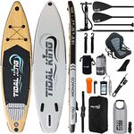 Tidal King 10'8 x 32 x 6 Monaco Double-Layer ISUP Inflatable Paddle Board with Kayak Kit, Carbon Paddle, Seat, US Fin Box, 10L Dry Bag, Rapid Pump, Backpack, Phone Case, Leash & 2 Year Warranty