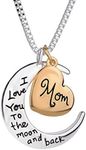 Mom Necklace Gifts for Women I Love You to The Moon and Back Necklaces for Mama Grandma Wife Mother Mother's Day Birthday Gift from Daughter Son