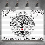 Rsuuinu Family Reunion Backdrop Family Tree Leaves Our Roots Run Deep Our Love Runs Deeper Photography Background Family Members Gathering Party Decoration Supplies Banner Photo Booth Props 7x5ft