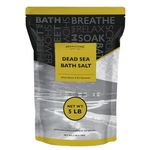 Dead Sea Salt - Mineral Spa Bath Salts - 5 LB Fine Grain Large Bulk Resealable Pack - 100% Pure & Natural - Used for Body wash Scrub - Soak for Women & Men for Skin Issues and to Relax Tired Muscles