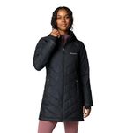 Columbia Womens Heavenly Long Hooded Puffer Jacket, Black, Large
