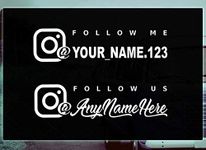 Follow us INSTAGRAM custom vinyl decal - personalized Text vinyl sticker- wall decals - car window - laptop - Decal without Background