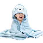 Hooded Baby Towel, Baby Towels Newborn, Baby Bath Towel with Hood, Baby Bath Towels Wrap, Blanket for Baby, Baby Beach Towel, Hooded Bath Towels for Boy and Girl, Newborn,31.5"×31.5" (Blue)