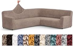 PAULATO BY GA.I.CO. Corner Sectional Couch Cover - Extra Large L-Shape Couch Slipcover - Washable Polyester Sofa Covers - 1-Piece Form Fit Furniture Protector - Microfibra (Corner Sofa, Marsala)