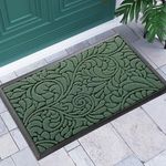 Yimobra Front Door Mat, Outdoor Indoor Welcome Mat for Home Entrance, Doormat for Outside Patio Floor Entry Porch Garage, Heavy Duty, Low Profile, Easy Clean, Non Slip Rubber Backing, 29.5 x 17, Green