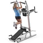leikefitness Multifunction Power Tower with Bench Exercise Equipment,Pull Up Dip Station,Height Adjustable for Home Gym Strength Training Fitness Equipment,Dip Stands,Pull Up Bars,Push Up Bars,VKR