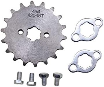 Trkimal Motorcycle 420-18T Front Sprocket 17mm for 50cc 70cc 90cc 110cc 125cc Dirt Pit Bike Mini Bike TaoTao Roketa Coolster Sunl Lifan Loncin ATV Quad 4 Wheeler Moped (420-18T, 17MM)