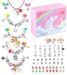 HiUnicorn Jewelry Bracelets Making Kit - Gifts Crafts for Teen Girls Age 8-12, DIY Necklaces Bracelet Making Supplies Colorful Rainbow Beads Stuff with Gift Box for Kids Birthday Graduation