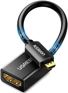 UGREEN 4K 60Hz Micro HDMI auf HDMI Adapter 3D 1080P Typ D auf A Adapterkabel kompatibel mit Raspberry Pi 5/4, Alpha 7R Kamera usw. Schwarz(20cm)