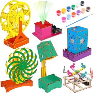 Simgoing 6 in 1 STEM Projects for Kids Ages 8-12, Wooden Craft Kit DIY Science Building Projects 3D Wooden Puzzles Assembly Model Set Crafts Building Toys Birthday Gifts for Boys and Girls