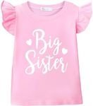 Big Sister Shirt for Toddler Baby Girl Outfits Promoted to Big Sis Announcement T-Shirt Toddler Girls Gifts, 1# Big Sister Short Sleeve Pink, 6 Years