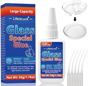 50g Large Glass Glue, Waterproof Adhesive for Glass Repair Super Quick Clear Super Heavy Duty Acrylic Glue, Glass to Glass Glue for Invisible Repair Mirror, Crystal, Jewelry, Rhinestone, Craft Glue