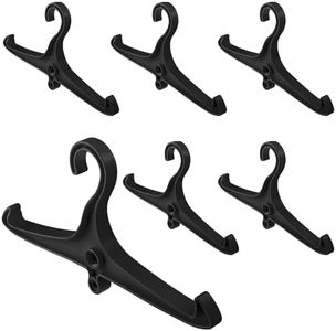 FoldTier 6 Pcs Scuba Hanger BC Regulator Hanger Scuba Diving Wetsuit Hanger with Din Threads Vest Hanger Tactical Gear for Dry Clothes BCD Side Hanging (Black)