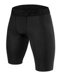 PowerLayer Men's Compression Base Layer Shorts Thermal Shorts Underwear - Black Stealth, L