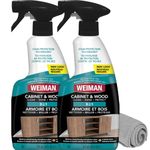 Weiman Cabinet & Wood Clean & Shine Clean and Protect Spray - For Wood Cabinets, Furniture, Tables, Baseboards, Armoires, Trim and more! 16 oz, 2 PACK w/MicroFiber Towel