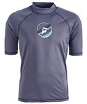 Kanu Surf Men's Echelon UPF 50+ Sun Protective Rashguard Swim Shirt, Charcoal, Large