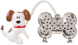 HIC Harold Import Joie Woof Tea Infuser, Dog and Bone, Silver