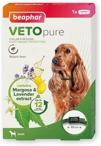 Beaphar - VETOpure Dog Flea Repellent Collar for Dogs - 65cm - Repels Fleas for up to 12 Weeks - Plant-Based Flea Protection Containing Margosa – Adjustable Collar - For Dogs From 12 weeks old