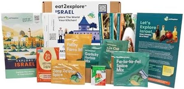 eat2explore Global Cooking Kit - Authentic Recipes, Essential Spices, Cultural Fun & Expert Drink Pairings. Perfect for New Year Date Night or Dinner Parties. (ISRAEL edition)