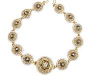 The Opal Factory Hair Jewellerytof Hair Jewellery/Hair Pin/Hair Clip/Gold Plated Meenakari Multi Stone Hairband For Womens And Girls (Tof Minakari Stone Sheeshphool)