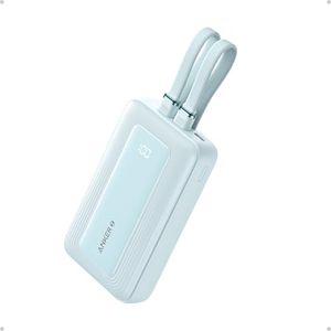 Anker Zolo Power Bank, 10,000mAh 30W Max Fast Portable Charger with Built-in USB-C and MFi Certified Lightning Cables, 1 USB-C, 1 USB-A, Battery Pack for iPhone 16/15 Series, MacBook, Galaxy(Blue)