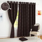 Story@Home Blackout Long Door Curtains 9 Feet Set of 4, Abstract Design | Thermal Insulated 100% Room Darkening Curtain for Living Room, 116 x 275 cm, Brown | Perfect for Decorative & Festive Gifting