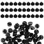 30PCS Rubber Pin Back Butterfly Rubber Pin PVC Rubber Pin Backs Keepers Replacement Uniform Badge Comfort-Fit Tie Tack Lapel Pin Backing Holder Clasp for Brooch Jewelry Making Hats Badges(11.5x8mm)